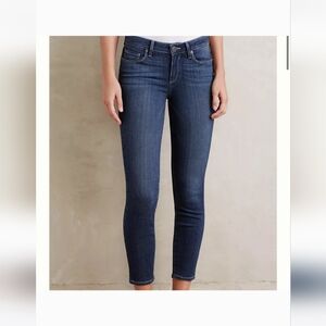 EUC PAIGE Verdugo Crop Baker Jean Medium Wash Distressed Sz 30